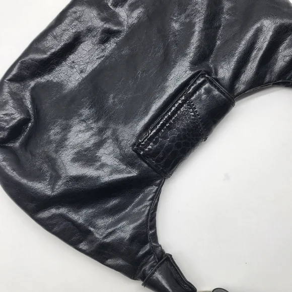 Vintage Fiorelli Black Y2K Patchwork Vinyl Shoulder Bag - Picture 15 of 16